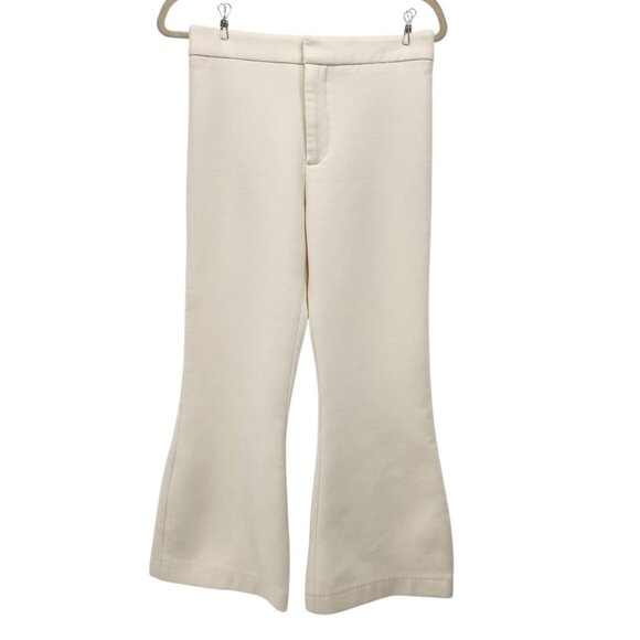 Smythe Womens 0 Pants Flared Ankle High Rise Ivory Dress Pants Trousers Preppy - Picture 1 of 9